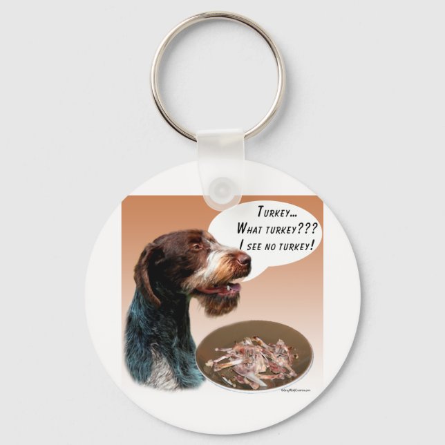 German Wirehaired Pointer Turkey Keychain (Front)
