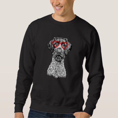 German Wirehaired Pointer Valentines Day Dog Mom D Sweatshirt