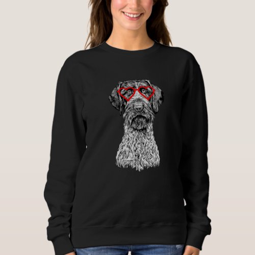 German Wirehaired Pointer Valentines Day Dog Mom D Sweatshirt