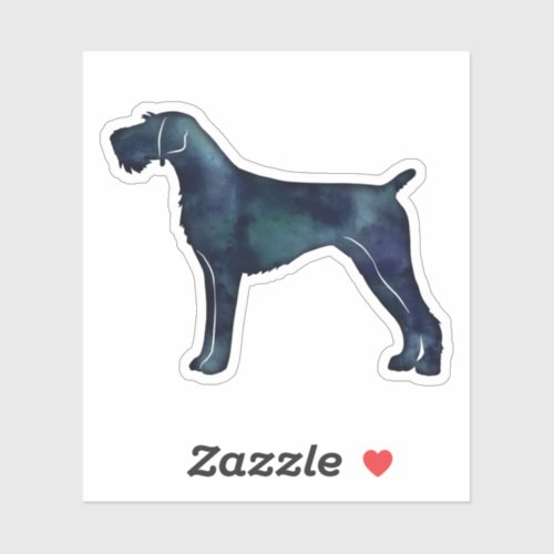 German Wirehaired Pointer Watercolor Silhouette Sticker