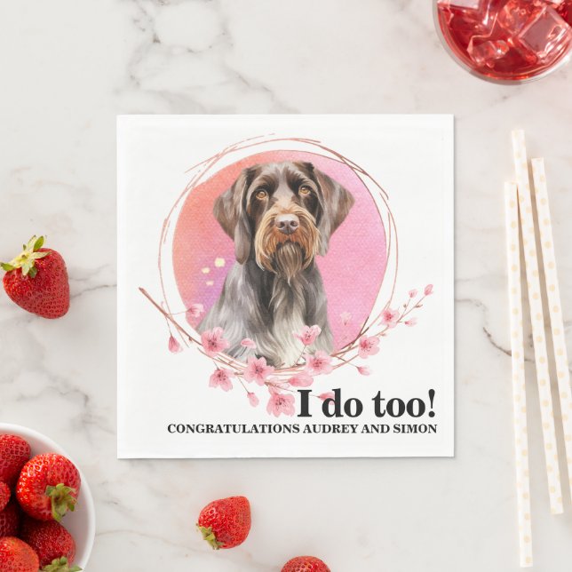 German Wirehaired Pointer Wedding Napkins (Insitu)