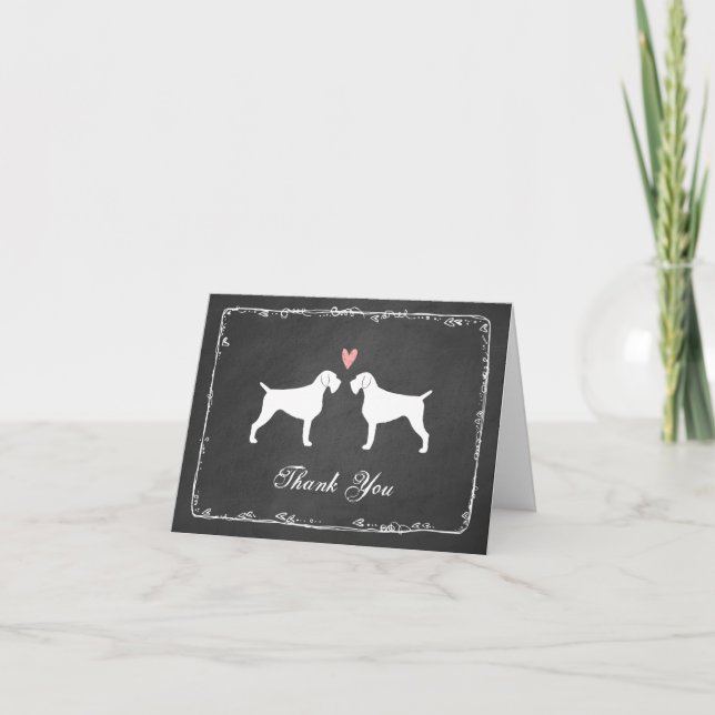 German Wirehaired Pointer Wedding Thank You (Front)
