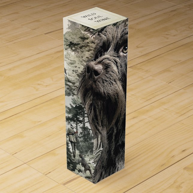 German Wirehaired Pointer Wine Box (Front)