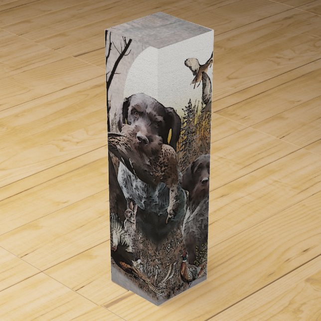  German Wirehaired Pointer Wine Box (Front)