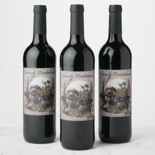 German Wirehaired Pointer Wine Label