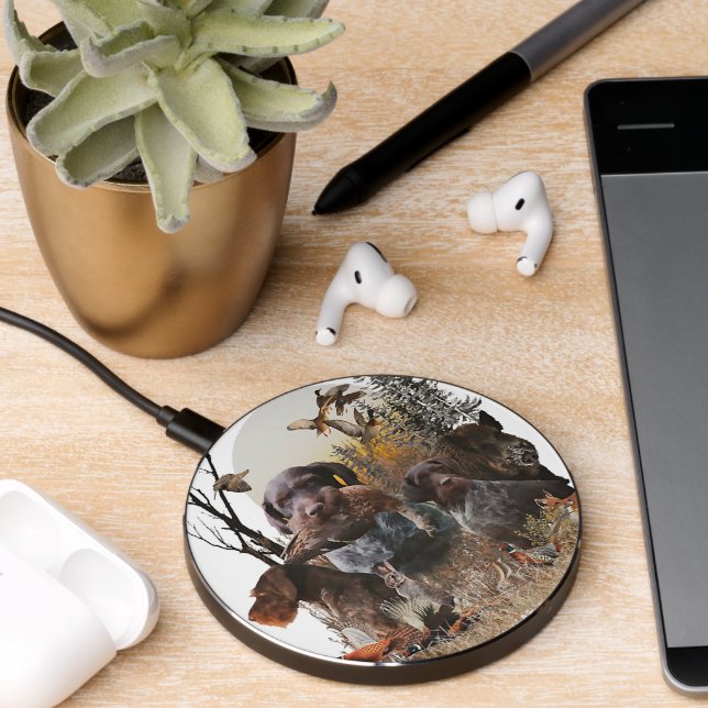 German Wirehaired Pointer  Wireless Charger (Desk 2)