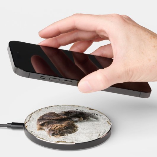 German Wirehaired Pointer  Wireless Charger (Hand)