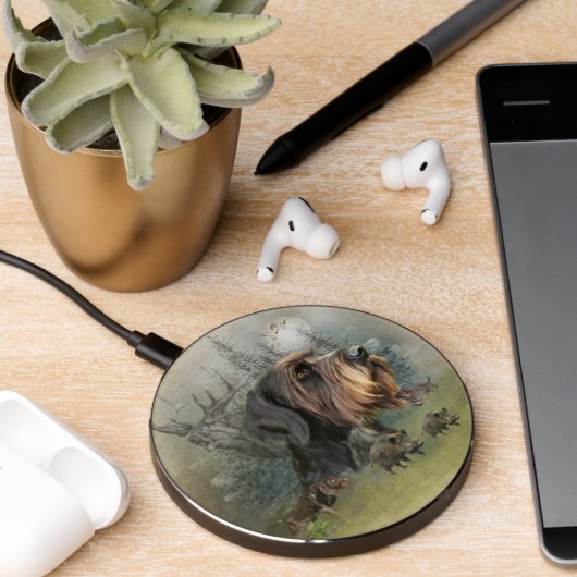 German Wirehaired Pointer Wireless Charger (Desk 2)