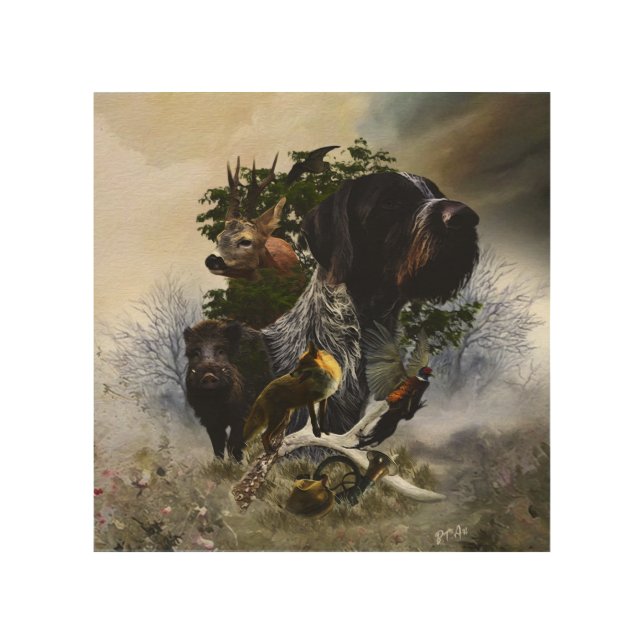  German Wirehaired Pointer     Wood Wall Art (Front)