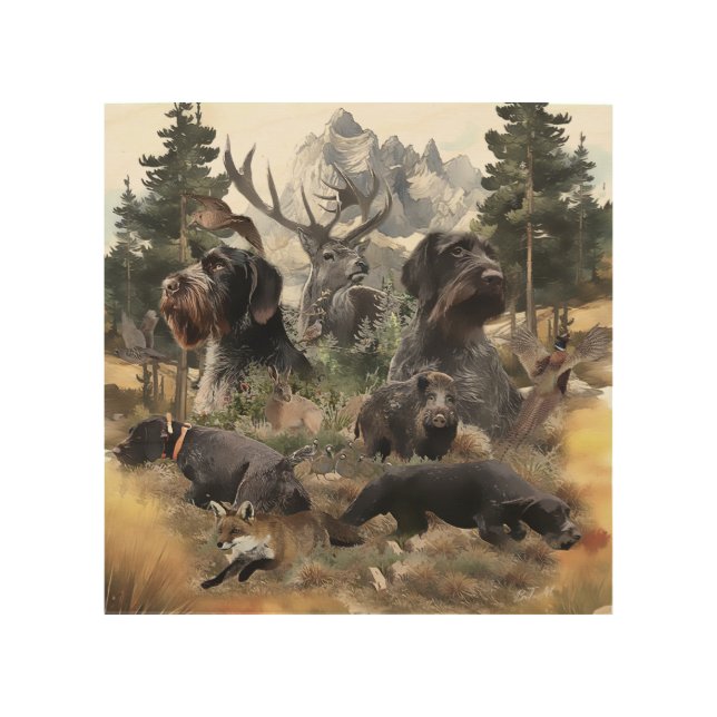 German Wirehaired Pointer   Wood Wall Art (Front)
