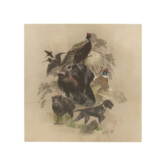 German Wirehaired Pointer   Wood Wall Art (Front)