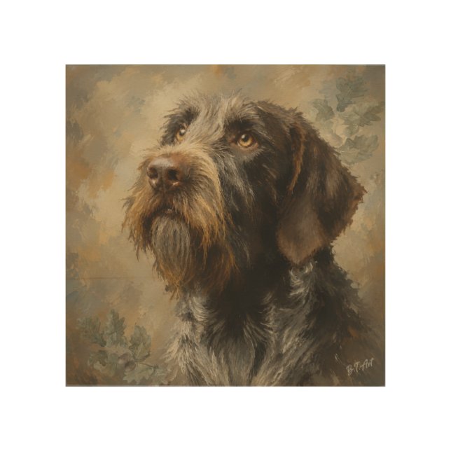 German Wirehaired Pointer Wood Wall Art (Front)