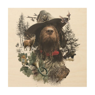 German Wirehaired Pointer Wood Wall Art