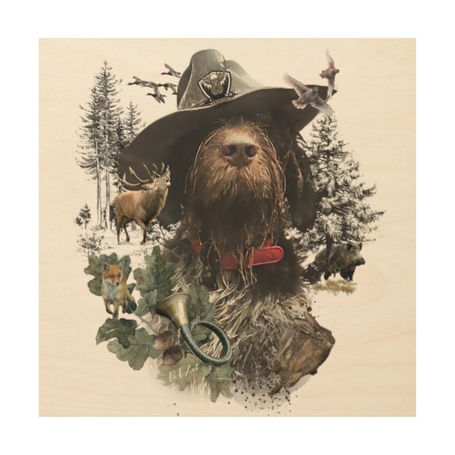 German Wirehaired Pointer     Wood Wall Art (Front)