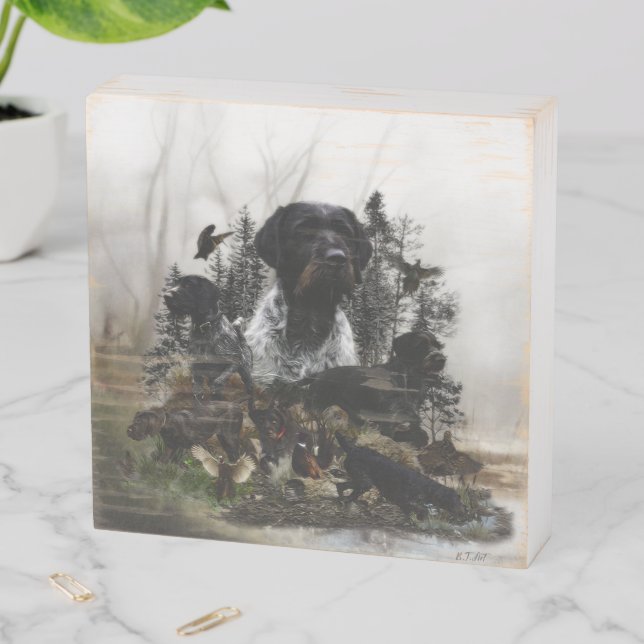 German Wirehaired Pointer      Wooden Box Sign (In Situ Horizontal)