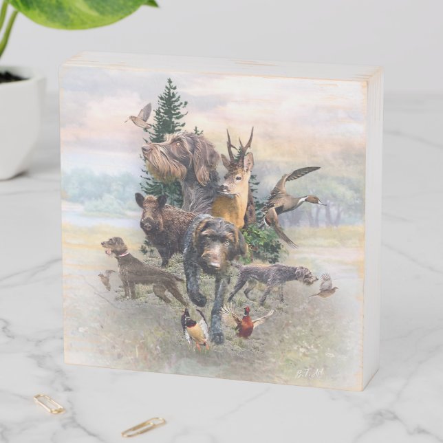 German Wirehaired Pointer   Wooden Box Sign (In Situ Horizontal)