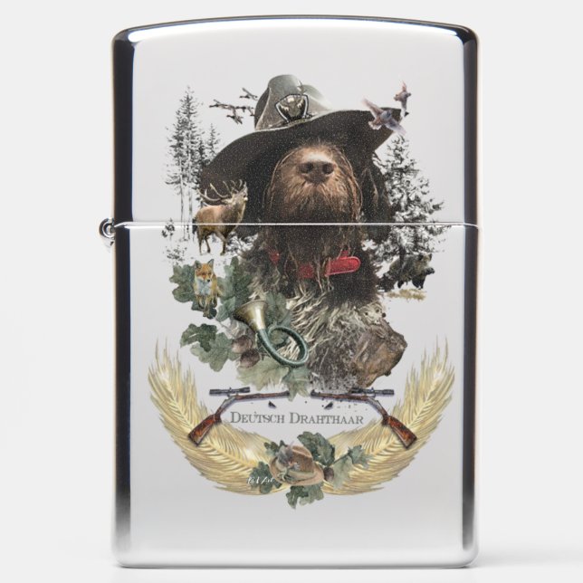 German Wirehaired Pointer    Zippo Lighter (Front)