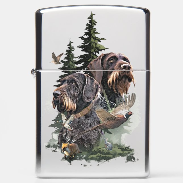 German Wirehaired Pointer Zippo Lighter (Front)