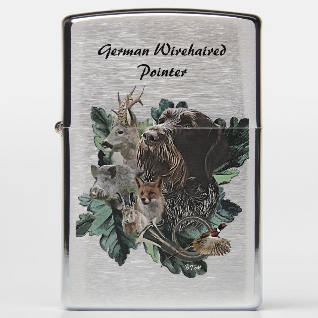 German Wirehaired Pointer Zippo Lighter (Front)