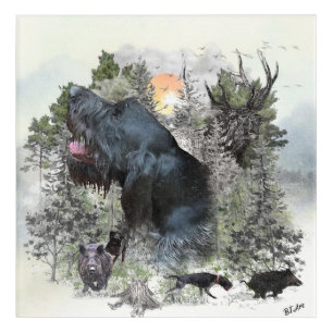 German wirehaired pointers acrylic print
