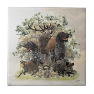 German wirehaired pointers, The Passion for Huntin Ceramic Tile