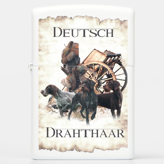 German Wirehaired Pointers  Zippo Lighter (Front)