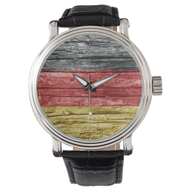 German wooden flag watch (Front)
