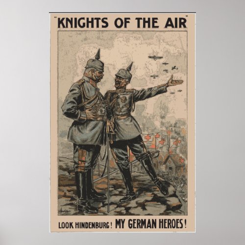 German WW1 Poster Knights of  the Air