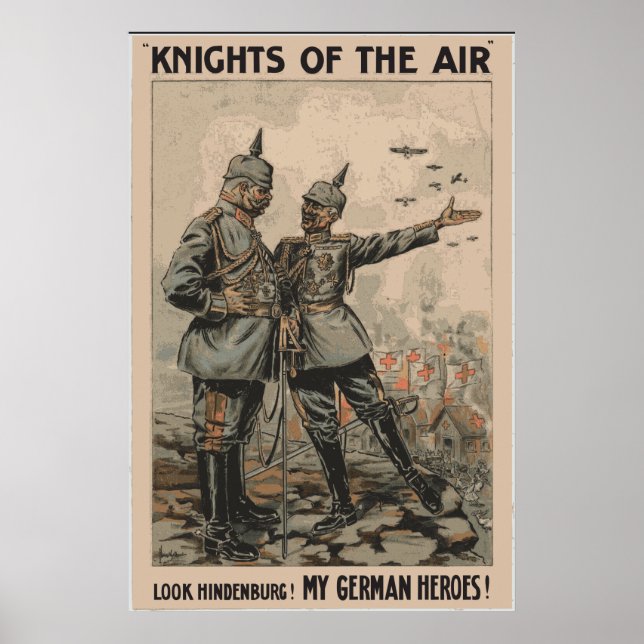 German WW1 Poster Knights of  the Air (Front)