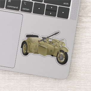 German WW2 Motorcycle with a Sidecar Sticker