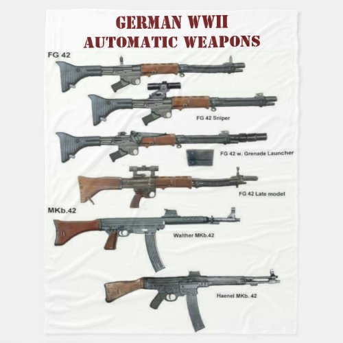 GERMAN WWII AUTOMATIC WEAPONS FLEECE BLANKET