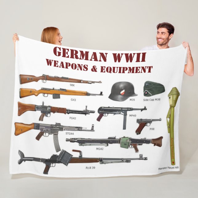 GERMAN WWII  WEAPONS & EQUIPMENT FLEECE BLANKET (In Situ)