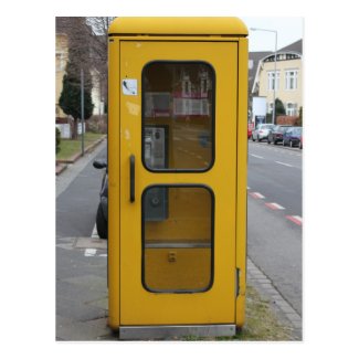 German Yellow Telefonzelle Postcard