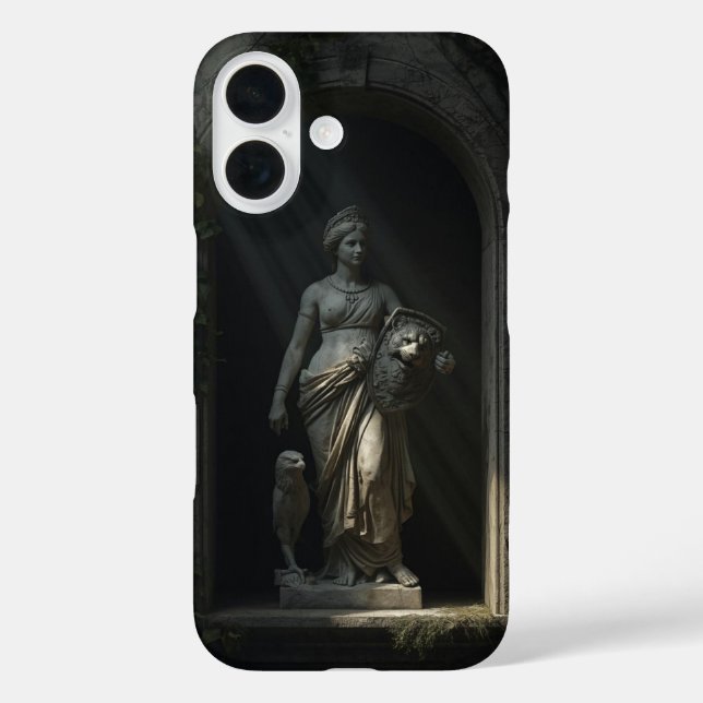 Germania Warrior Goddess Marble Statue Phone Case (Back)