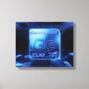 GERMANIUM CHEMICAL ELEMENT EXTREME BLUE DESIGN CANVAS PRINT