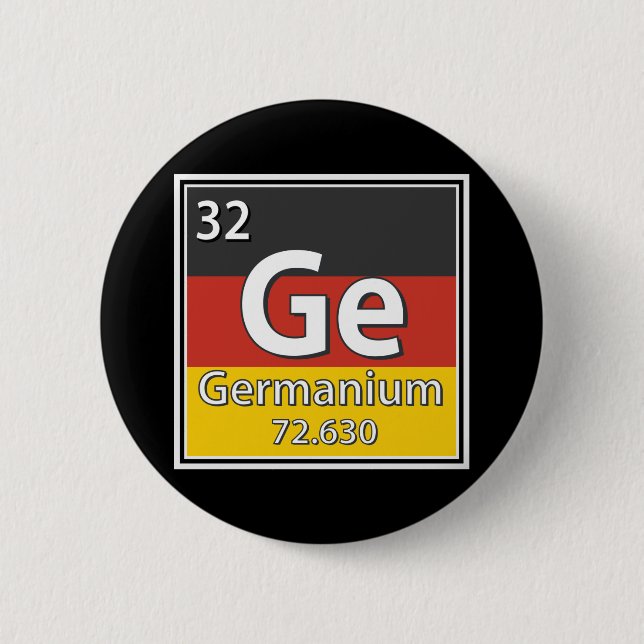 Germanium - Germany Flag German Science Button (Front)