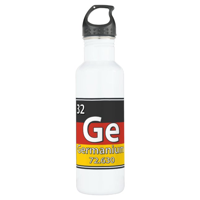 Germanium - Germany Flag German Science Stainless Steel Water Bottle (Front)