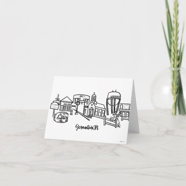 Germantown Skyline Thank You Cards (Front)