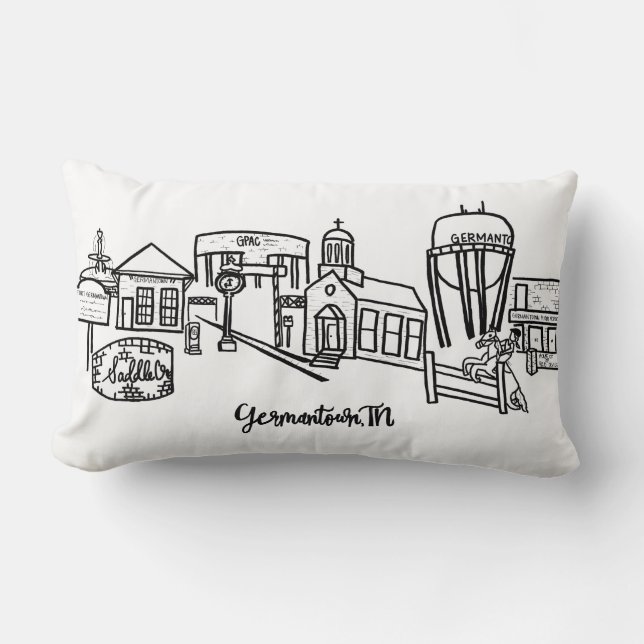 Germantown Skyline Throw Pillow (Front)