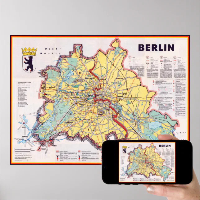 Germany: 1962 Berlin - Karte der geteilten Stadt Poster  Zazzle