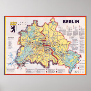 Germany: 1962 Berlin - Karte der geteilten Stadt Poster