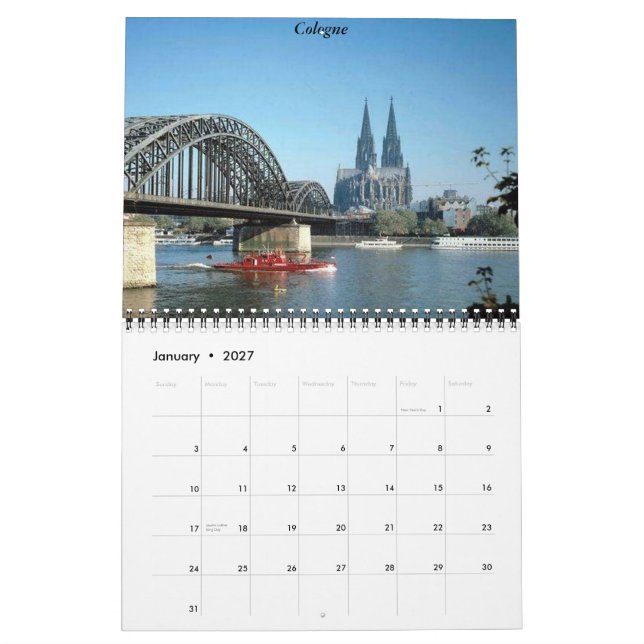 Germany 2012 Calendar (Jan 2027)