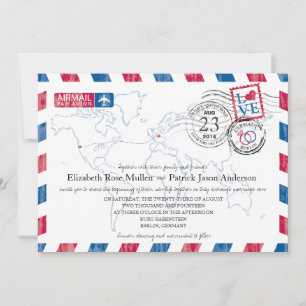 Germany Airmail Wedding Invitation