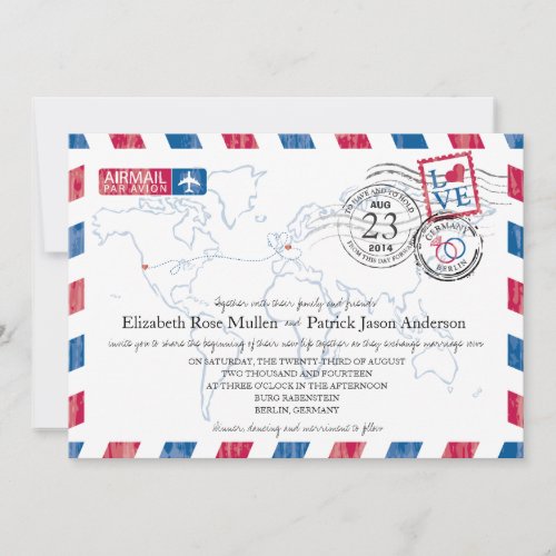 Germany Airmail Wedding Invitation