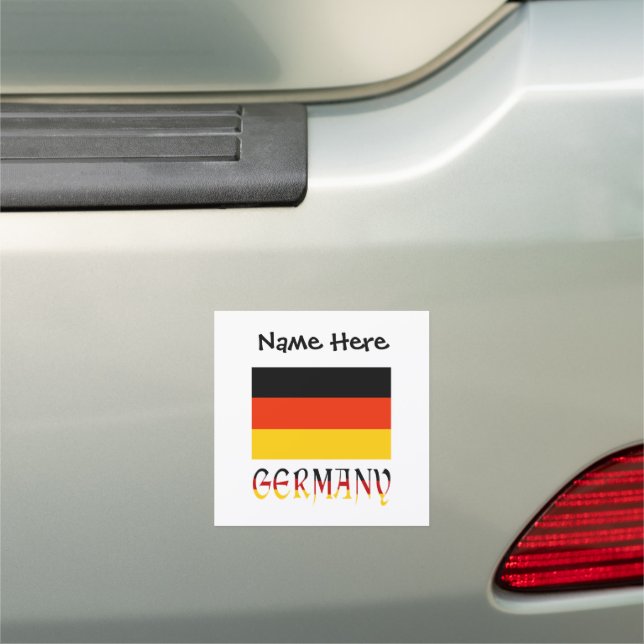 Germany and German Flag Personalized Car Magnet (In Situ)