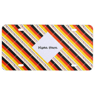 Germany and German Flag Tiled Personalized  License Plate