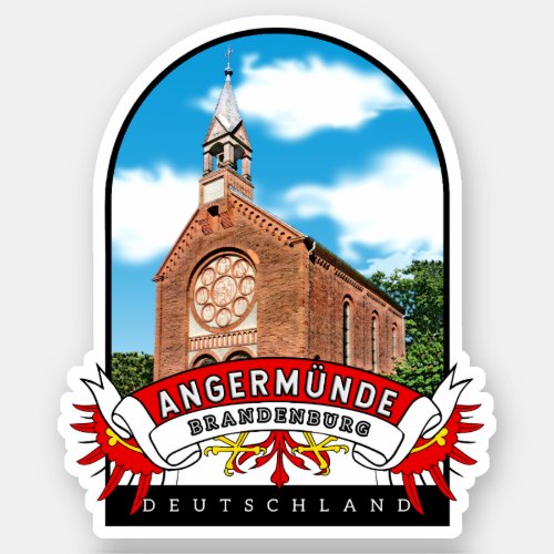 Germany Angermnde Vintage souvenir Sticker