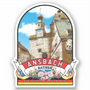 Germany Ansbach Vintage souvenir Sticker