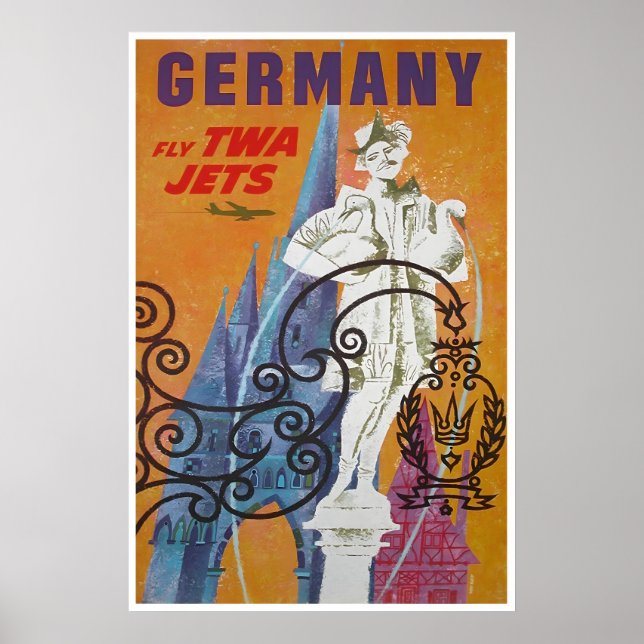 Germany Art German Travel Poster TWA Print (Front)