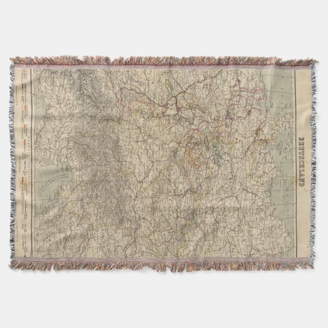 Germany Atlas Map Throw Blanket (Front)
